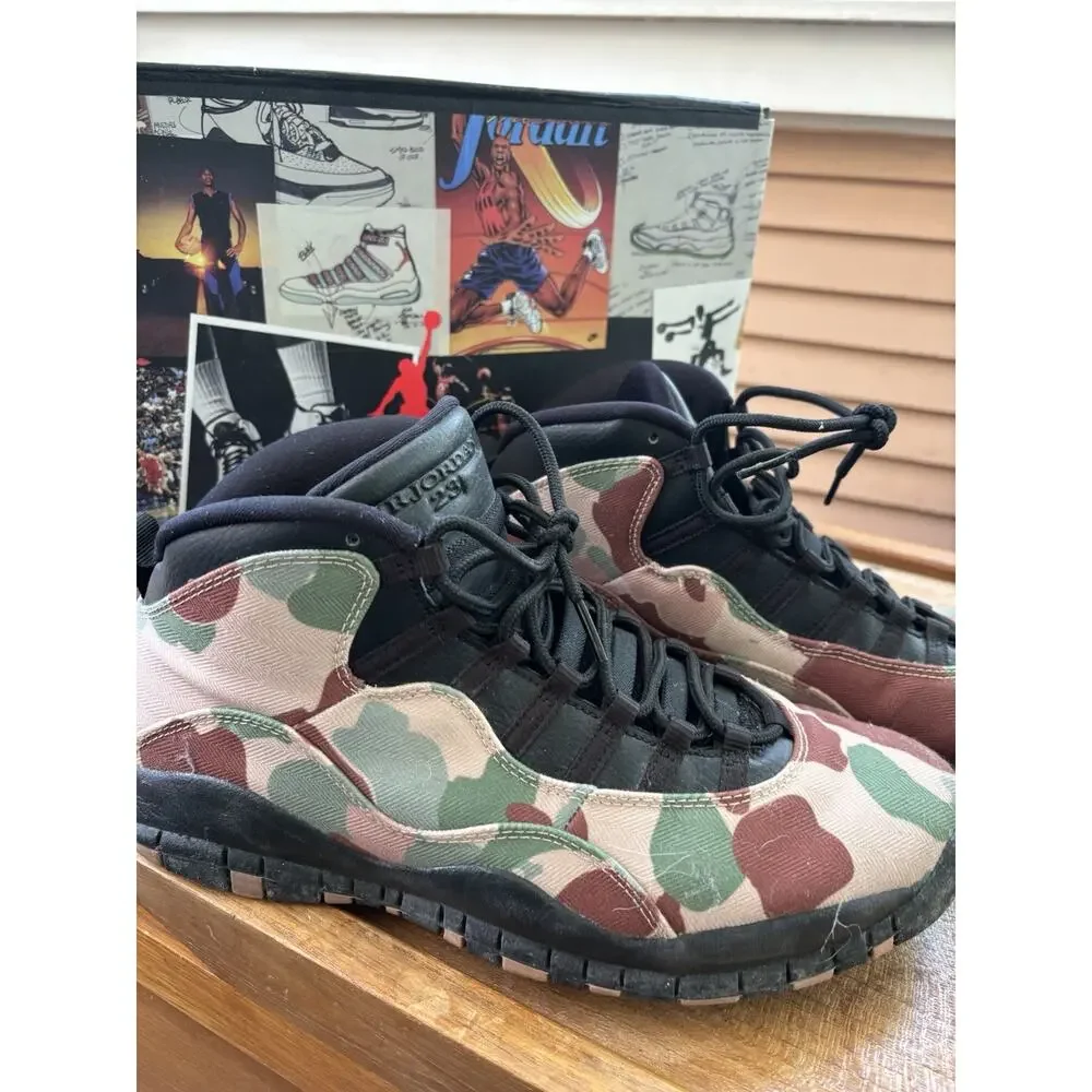 Air Jordan 10 Retro Desert Camo Size 11 310805-200 Very Clean with OG Box